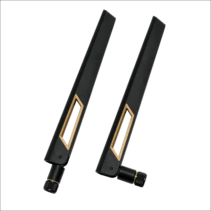 HIGHZER0 ELECTRONICS WIFI ROUTER ANTENNA SMA MALE, REDUCE DEAD ZONES, MESH SYSTEMS 10DBI TRI-BAND ADJUSTABLE EXTERNAL PAIR | BLACK/BRONZE