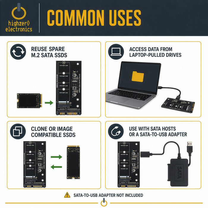 Adaptador NGFF M.2 M2 SATA3 Raiser M.2 a SATA, adaptador SSD M2 a tarjeta de expansión SATA, soporte de llave B 30/42/60/80mm