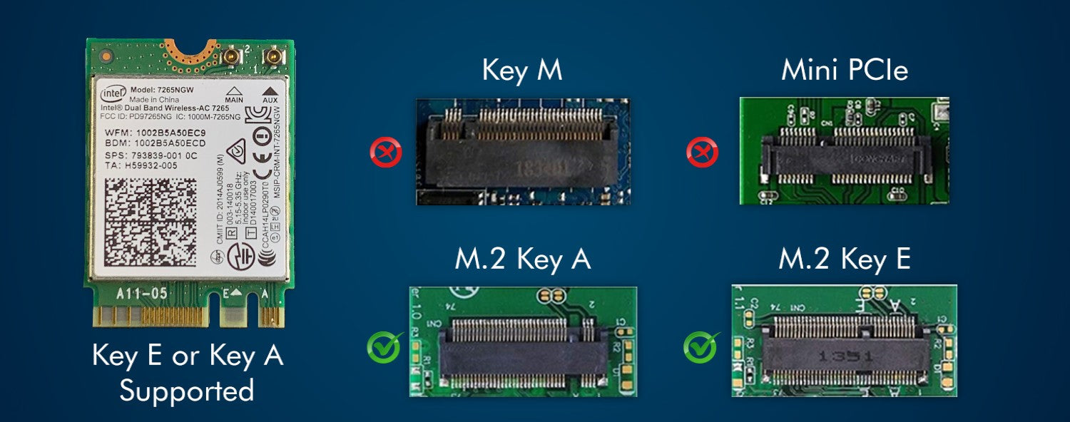 Legacy M.2 Wi-Fi Adapter for Intel 7265 Wireless-AC | 867Mbps WiFi with Bluetooth 4.0 | 2.4GHz & 5GHz Network Card | 7265NGW Internal PC Wi-Fi Adapter