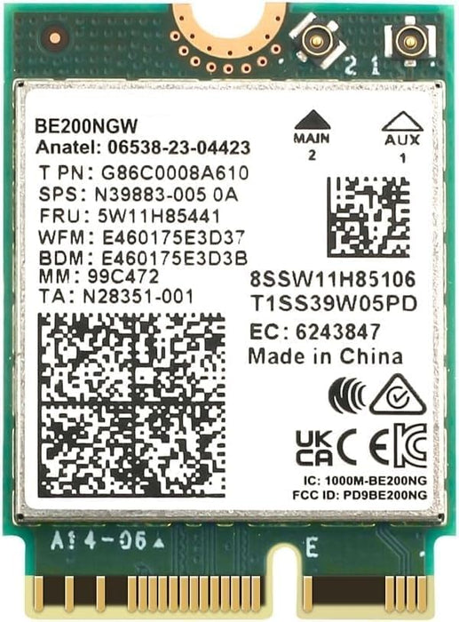 HighZer0 Electronics BE200 WiFi 7-Karte | M.2 PCIe WiFi-Karte | Tri-Band 2,4/5/6 GHz | Bis zu 5,8 Gbit/s | Gaming-WiFi-Karte für PC | Unterstützt Bluetooth 5.4 und Intel-PCs mit Windows 10/11 | BE200NGW