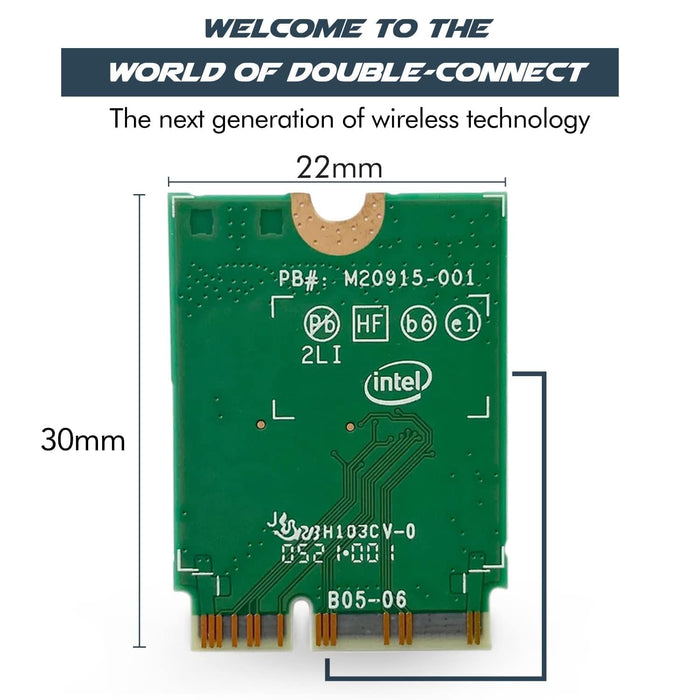 HighZer0 Electronics AX411 WiFi 6E-Karte | Tri-Band-WLAN | Bis zu 3,0 Gbit/s | CNVio2 M.2-WLAN-Karte für PC | Unterstützt Bluetooth 5.3 | Erfordert Intel-CPU der 12. Generation oder höher Windows 10/11, Linux | AX411NGW