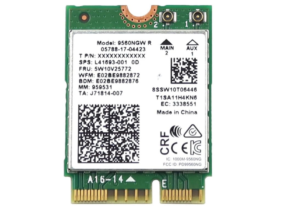 Wireless-Karte 5W10V25772 8S5W10V25772 Kompatibles Ersatzteil für Intel Wireless-AC 9560 9560NGW R 1,73 Gbit/s M.2 2230 PCI-Express USB WiFi 5 802.11ac Bluetooth 5.1