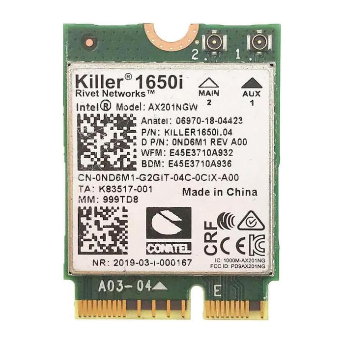 Killer Series for Intel AX1650i WiFi 6 Gaming Adapter Upgrade | CNVio2 M.2 WiFi Card | 2.4 Gbps WiFi for PCs | Bluetooth 5.2 Supported | Designed for Intel 10th Gen and Later CPUs