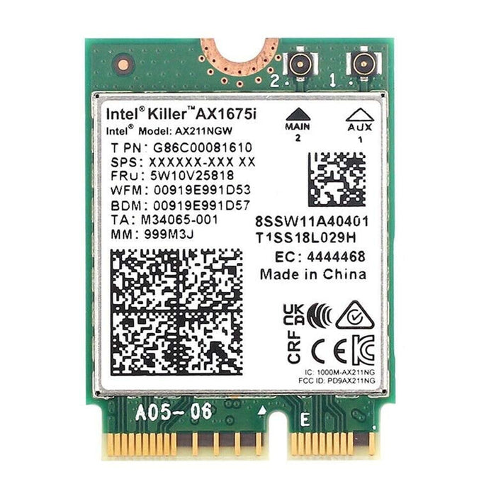 Killer Series for Intel AX1675i WiFi 6E Gaming Adapter Upgrade | CNVio2 M.2 WiFi Card | 2.4 Gbps WiFi for PCs | Bluetooth 5.3 Supported | Designed for Intel 11th Gen and Later CPUs