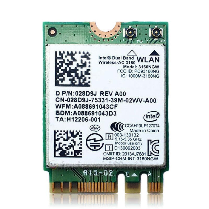 HighZer0 Electronics Wireless-AC 3160 Legacy Wi-Fi Adapter | 433Mbps WiFi with Bluetooth 4.0 | 2.4GHz & 5GHz Network Card | Supports Intel AMD Linux & Windows | 3160NGW Wireless Adapter