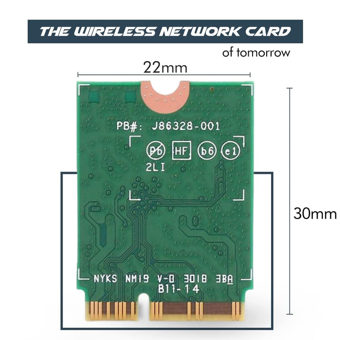 WiFi 7 Adapter for Intel BE202 | M.2 PCIe Format | Tri-Band 2.4/5/6 GHz | Up to 2.4 Gbps | WiFi Card for PCs | Bluetooth 5.4 Compatible | For Intel PC with Windows 10/11 | BE202NGW