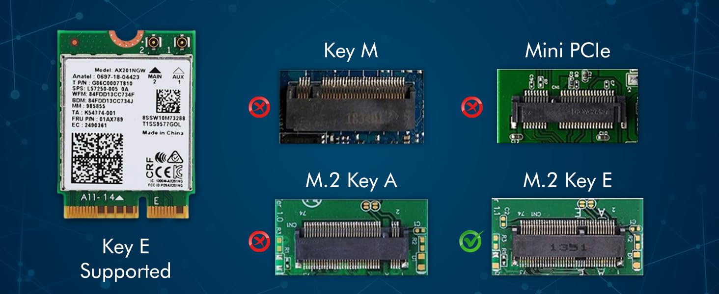 Killer Series for Intel AX1650i WiFi 6 Gaming Adapter Upgrade | CNVio2 M.2 WiFi Card | 2.4 Gbps WiFi for PCs | Bluetooth 5.2 Supported | Designed for Intel 10th Gen and Later CPUs