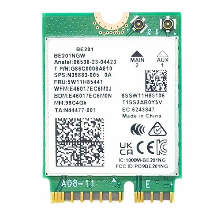 HighZer0 Electronics BE201 WiFi 7 Karte | Tri-Band Wi-Fi | Bis zu 5,8 Gbit/s | CNVio3 M.2 Wifi-Karte für PC | Unterstützt Bluetooth 5.4 | Benötigt Intel 13. Gen+ CPU Windows 10/11, Linux | BE201NGW