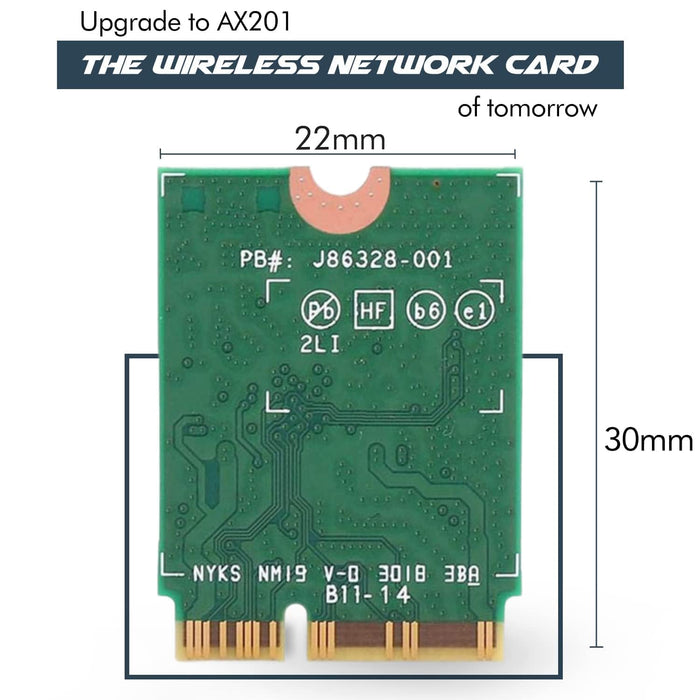 HighZer0 Electronics AX1650i Killer Series WiFi 6 Adapter | Gaming WiFi Adapter | CNVio2 M.2 WLAN-Karte | 2,4 Gbit/s WLAN für PC | Bluetooth 5.2 Unterstützung | Benötigt Intel 10.+ Gen CPU