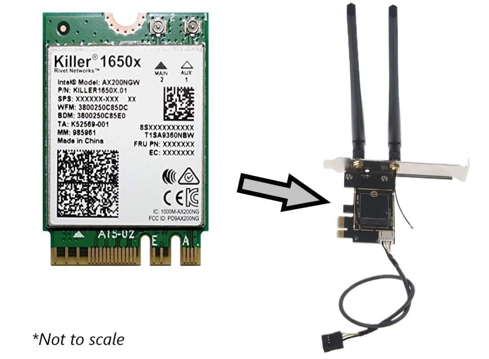 AX1650x Killer Series Desktop Wi-Fi 6 Kit | 2,4 Gbit/s | Bluetooth 5.2-Unterstützung | PCIe x4 | Kein vPro AX200.NGWG.NVXX