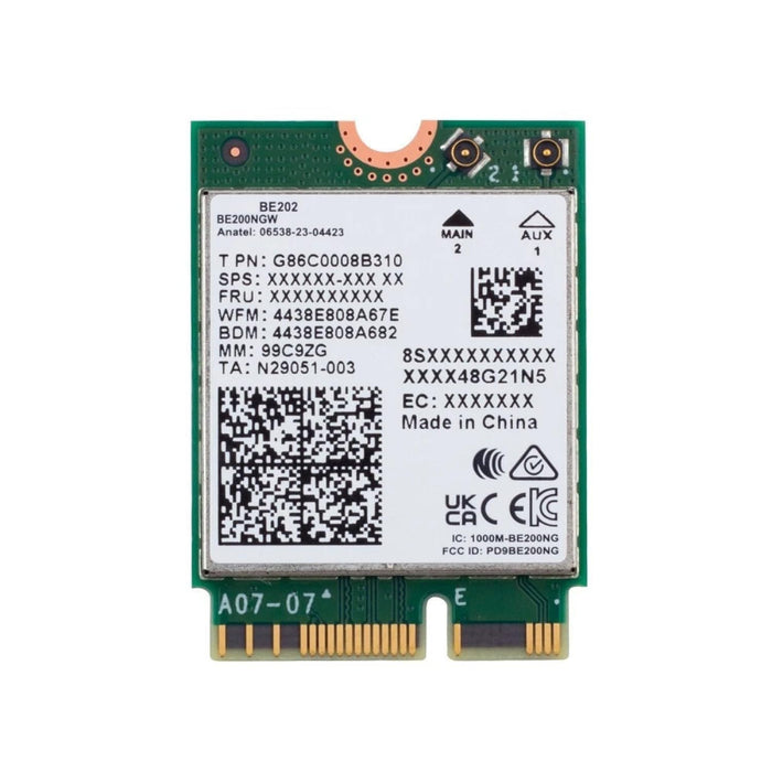 HighZer0 Electronics BE202 WiFi 7 Karte | M.2 PCIe WiFi Karte | Tri-Band 2.4/5/6 GHz | Bis zu 2.4 Gbit/s | WiFi Karte für PC | Unterstützt Bluetooth 5.4 & Intel PCs mit Windows 11 | BE202NGW
