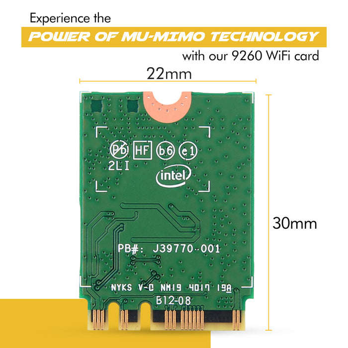 Legacy M.2 WiFi 5 Card for Intel 9260NGW with Bluetooth 5.1 Up to 1.73Gbps