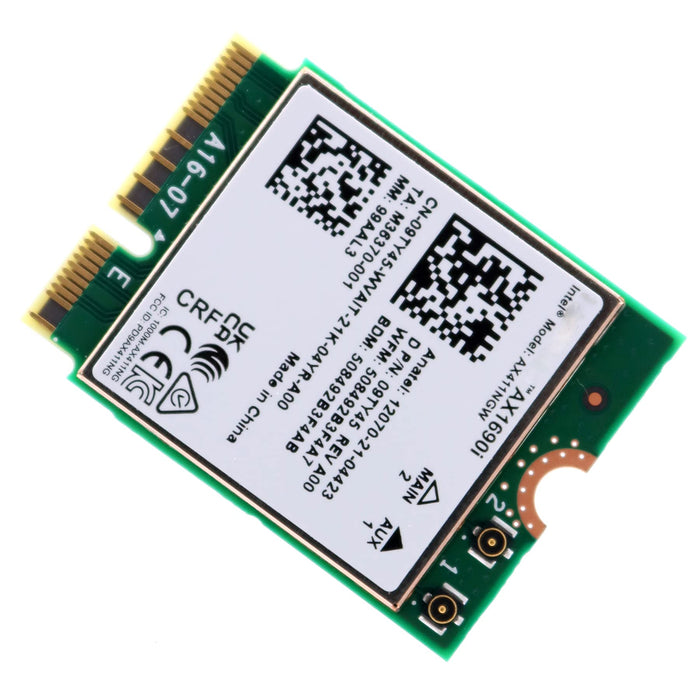 1690i AX411NGW 802.11AX 6GHz Wi-Fi 6E M.2 CNVio2 Tri Band 2.4Gbps Wireless WiFi Adapter w/Bluetooth 5.3 9TY45 for Intel AX411 Windows 10/11
