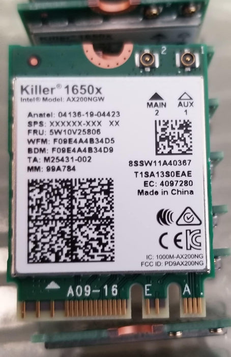 Killer Series for Intel AX1650x Gaming WiFi 6 Upgrade Adapter | M.2 WiFi Card for PCs | 2.4 Gbps WiFi | Bluetooth 5.2 Compatible | Works with Intel, AMD, Windows 10 and Newer, Linux