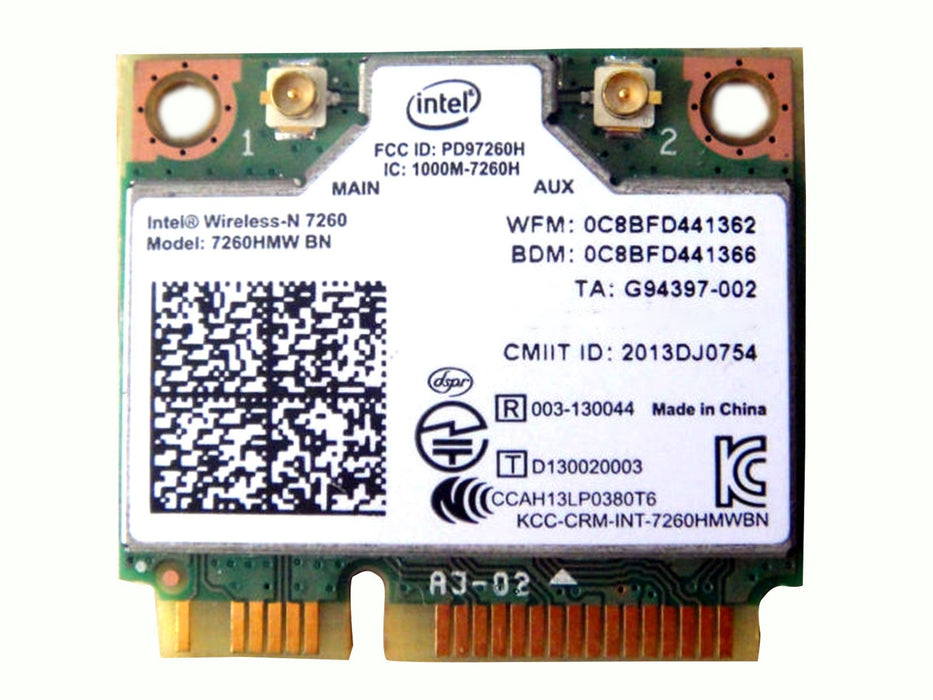 Intel Wireless-n 7260 7260hmw Bn Half Mini Pci-e Bluetooth Bt Wireless WiFi Karte 802.11 B G N