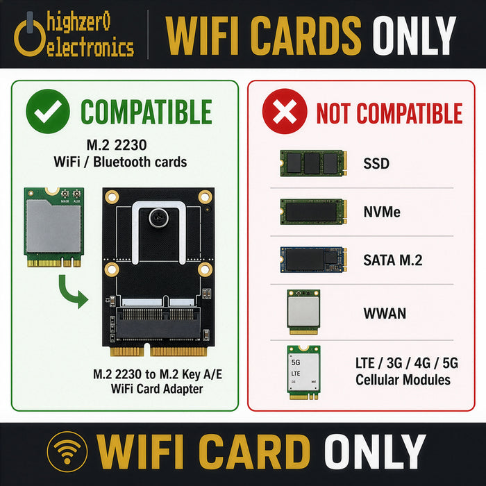 Mini PCIe to M.2 Key E Adapter for 2230 WiFi Cards | PC WiFi Card Upgrade