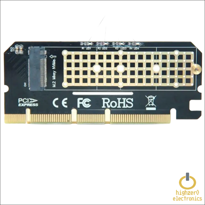 HIGHZER0 ELECTRONICS PC CARD ADAPTER ALUMINIUM ALLOY, EXPANSION, X16 RISE M.2 SSD PCIE SHELL LED COMPUTER INTERFACE NVME NGFF TO 3.0