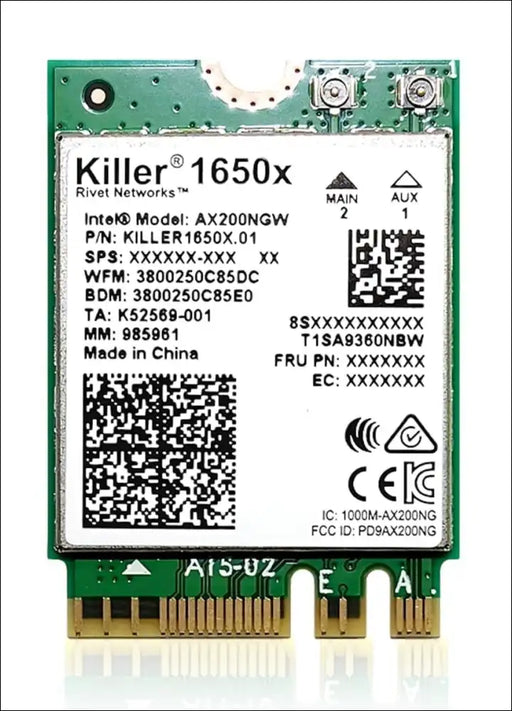 HIGHZER0 ELECTRONICS WIFI 6 CARD AX1650X, ADAPTER, KILLER SERIES UPGRADE | GAMING | M.2 FOR PC | 2.4 GBPS | SUPPORTS BLUETOOTH 5.2 & INTEL