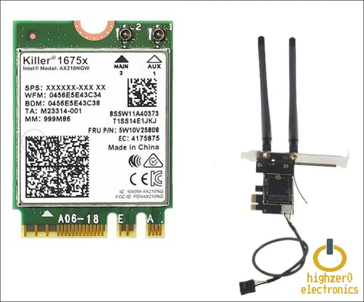 Ax1675x Killer Series Desktop Wi-fi 6e Kit | 2.4 Gbps | Bluetooth 5.3 Support | Pcie X4 | Tri Band 2.4/5/6 Ghz No Vpro Ax210.ngwg.nvx