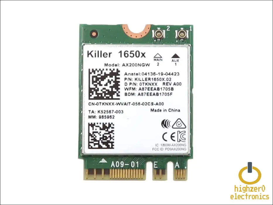 Killer Wi-fi 6 Ax1650 1650x Ax200ngw 2.4gbps Dual Band Bluetooth-compatible 5.1 Ngff Card