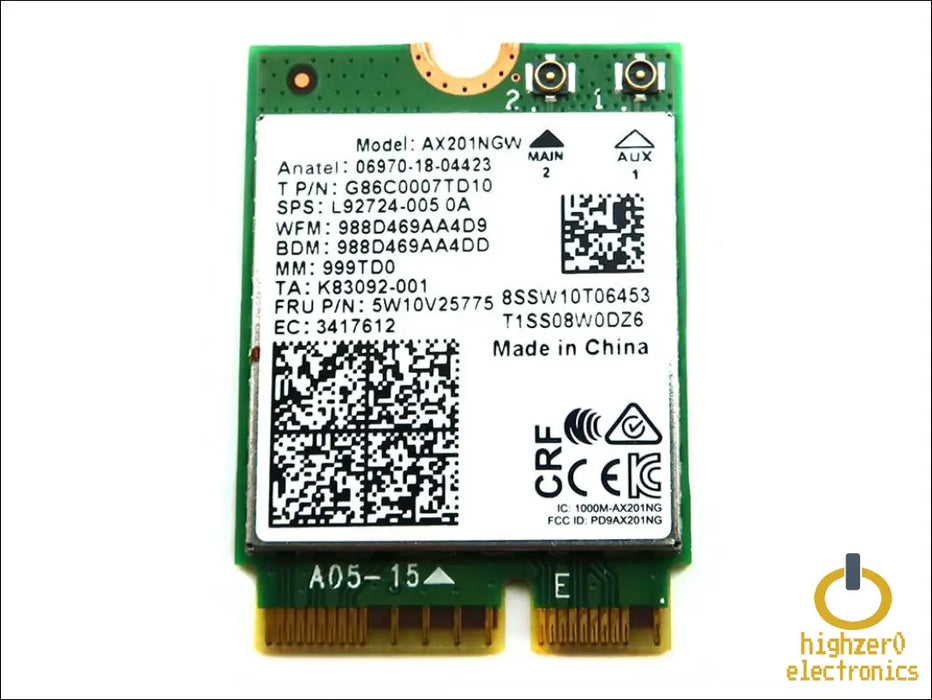 Ax201ngw Dual Band Cnvio2 M.2 802.11ax Wlan Bluetooth 5.1 Wifi Card L92724-005 Compatible Replacement Spare Part for Intel and Laptop