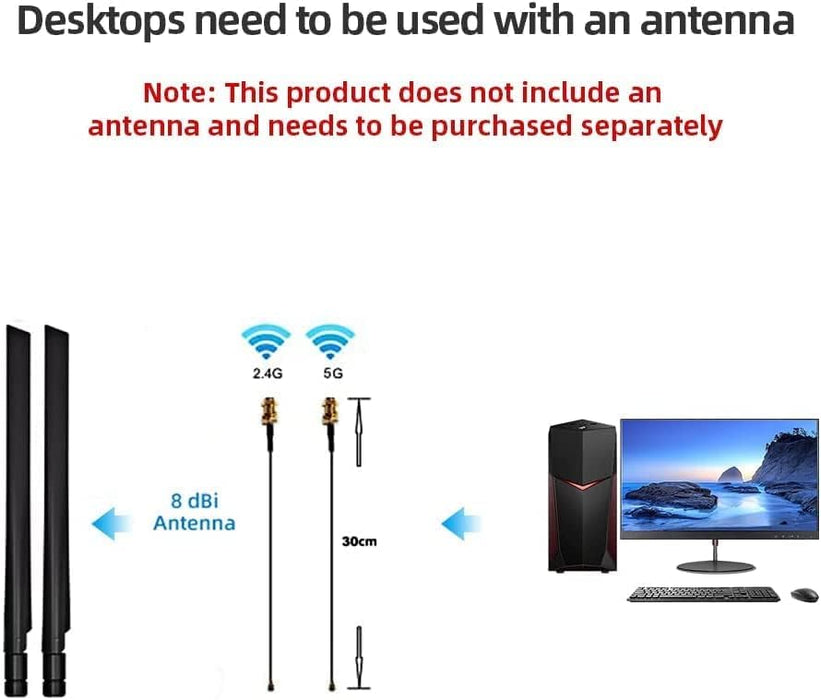 Intel WiFi 6E AX210 (Gig+) Drahtloser Netzwerkadapter, kein vPro, Bluetooth 5.2 AX210.NGWG Wi-Fi 6E