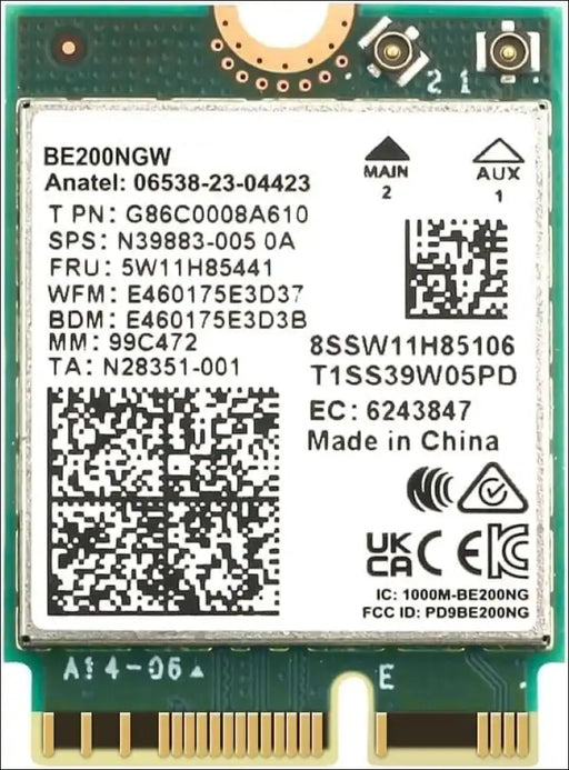HIGHZER0 ELECTRONICS WIFI 7 CARD, TRI BAND, TECHNOLOGY BE200 | M.2 PCIE | TRI-BAND 2.4/5/6 GHZ | UP TO 5.8 GBPS | GAMING FOR PC | SUPPORTS
