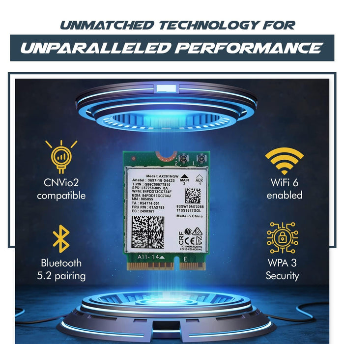 HighZer0 Electronics AX1650i Killer Series WiFi 6 Adapter | Gaming WiFi Adapter | CNVio2 M.2 Wifi Card | 2.4 Gbps WiFi for PC | Bluetooth 5.2 Support | Requires Intel 10th+ Gen CPU