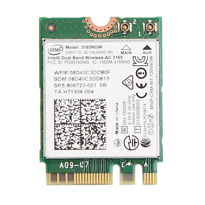 Legacy M.2 Wi-Fi Adapter for Intel 3165 Wireless-AC | 433Mbps WiFi with Bluetooth 4.0 | 2.4GHz & 5GHz Network Card | Works with Intel, AMD, Linux & Windows | 3165NGW Wireless Adapter