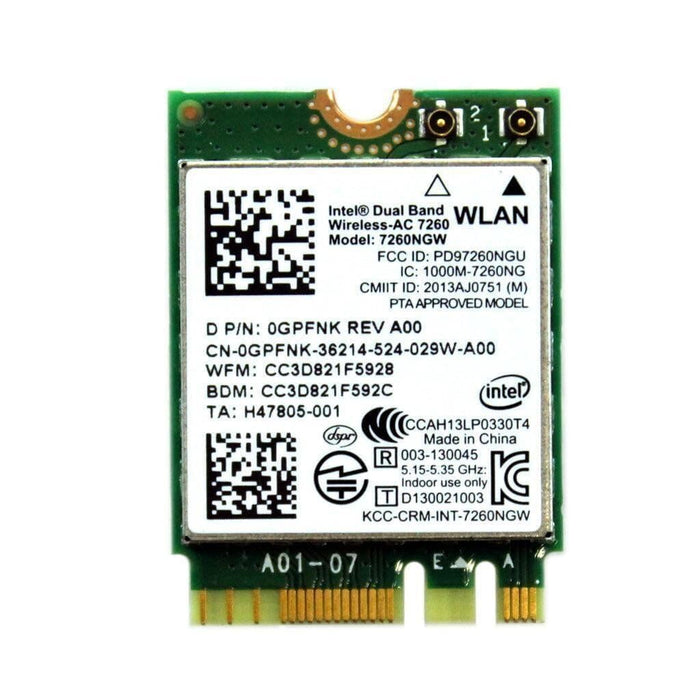 7260NGW M.2 2230 WiFi 5 Repair Card | Up to 867Mbps & Bluetooth 4.2 Support