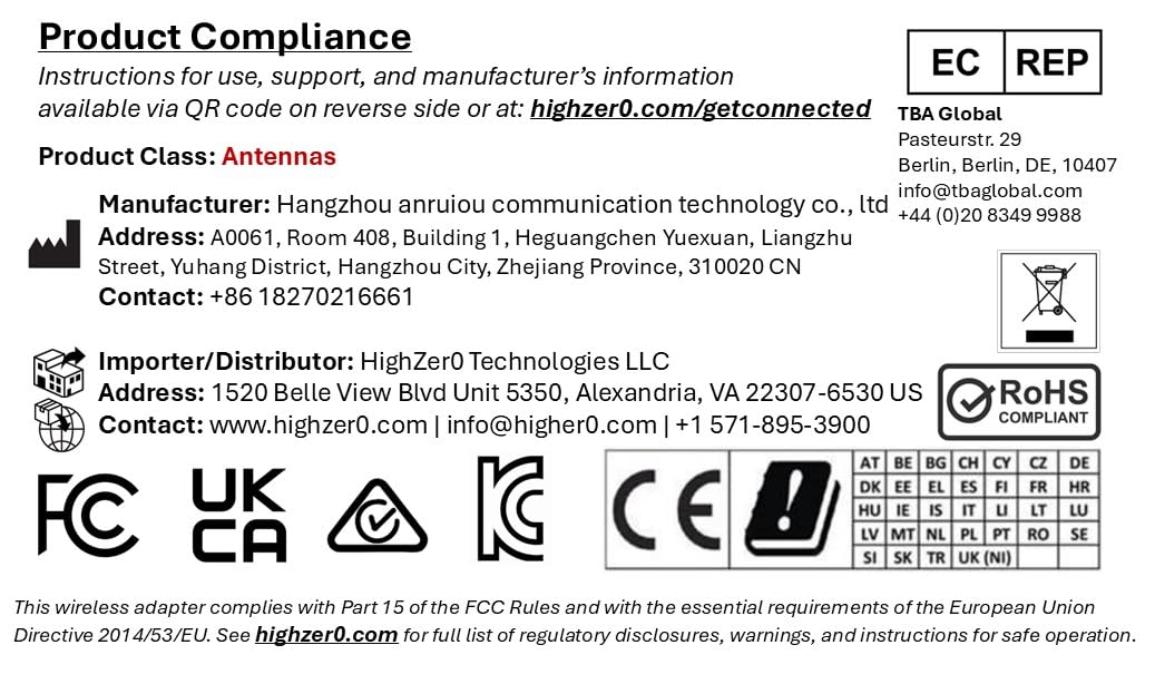 Black and Black 10dBi Dual Band Signal Booster Wi-Fi Antennas (2.4GHz/5GHz-5.8GHz) with SMA Male Connector for Wireless Camera, Router, Hotspot - 2 Pack