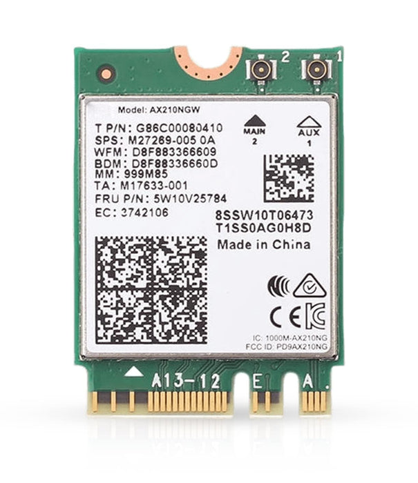 WiFi 6E Adapter for Intel AX210 | Tri-Band 2.4/5/6 GHz | Up to 2.4 Gbps | M.2 for PCs | Bluetooth 5.3 Compatible | Works with Intel, AMD, Windows 10/11, Linux | Model AX210NGW No vPro