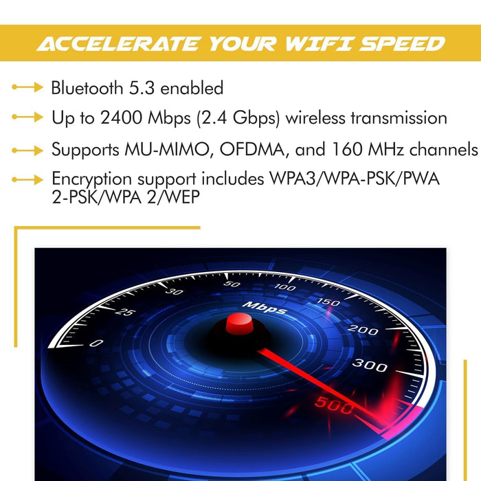 Killer Series für Intel AX1675x Gaming WiFi 6E Adapter-Upgrade | M.2 WiFi-Karte für PC | 2,4 Gbit/s WiFi | Bluetooth 5.3-kompatibel | Für die meisten Intel- und AMD-Systeme