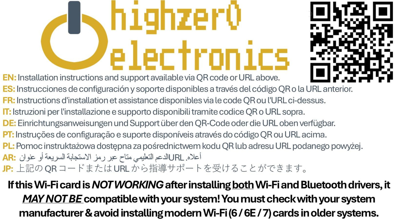 HighZer0 Electronics Wireless-AC 7260 Half Mini PCIe Network Card | 867 Mbps with Bluetooth 4.0 Support | HMC WLAN Replacement Part 7260.HMWG Wi-Fi Card 7260HMW