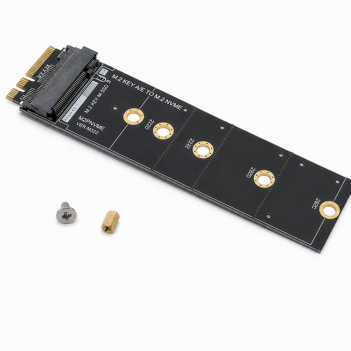 M.2 Key A+E to M-Key NVMe SSD Adapter | PCIe x1 | 2230 2242 2260 2280 SSD
