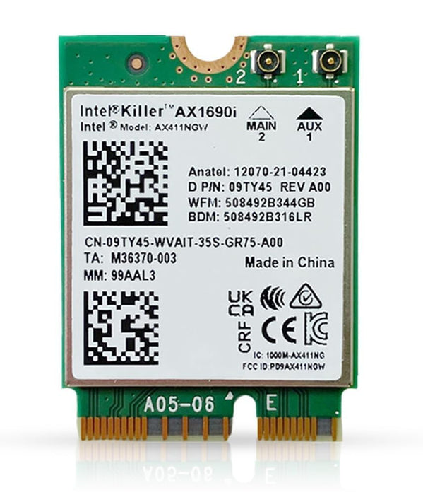 HighZer0 Electronics AX1690i Killer Series verbesserter AX411 WiFi 6E Adapter | Gaming WiFi Adapter | CNVio2 M.2 Wifi Karte | 3.0 Gbit/s WiFi für PC | Bluetooth 5.3 Unterstützung | erfordert Intel 12. Gen+ CPU