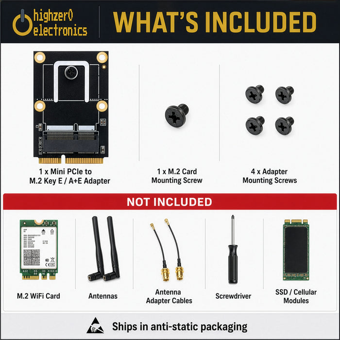 Mini PCIe to M.2 Key E Adapter for 2230 WiFi Cards | PC WiFi Card Upgrade