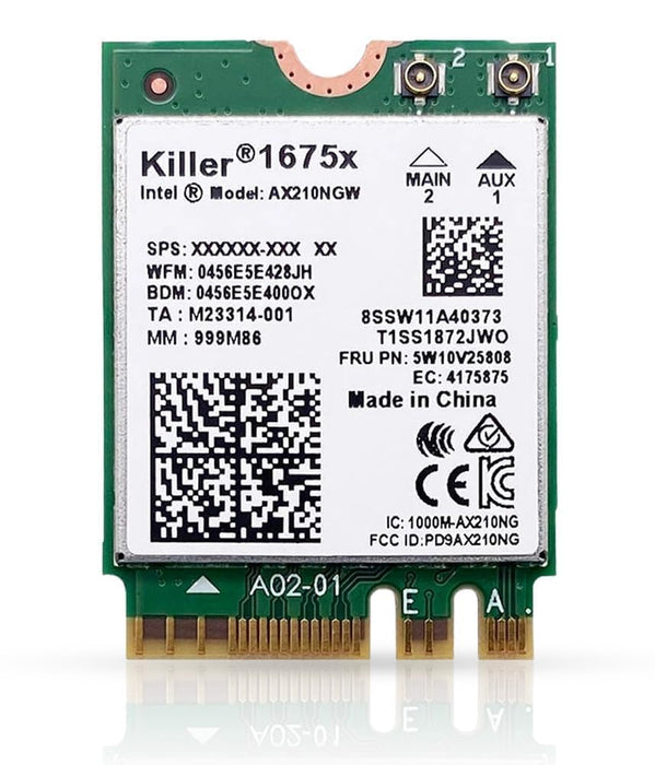 HighZer0 Electronics AX1675x Killer Series Verbesserter WiFi 6E Adapter | Gaming WiFi Adapter | M.2 WiFi Karte | 2,4 Gbps WiFi für PC | Unterstützt Bluetooth 5.3 &amp; Intel, AMD mit Windows 10+, Linux