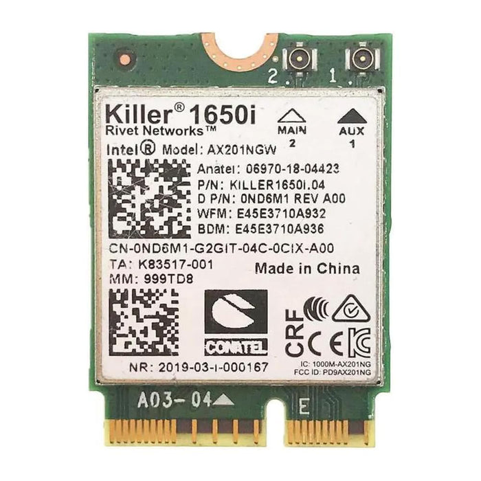 HighZer0 Electronics AX1650i Killer Series WiFi 6 Adapter | Gaming WiFi Adapter | CNVio2 M.2 WLAN-Karte | 2,4 Gbit/s WLAN für PC | Bluetooth 5.2 Unterstützung | Benötigt Intel 10.+ Gen CPU
