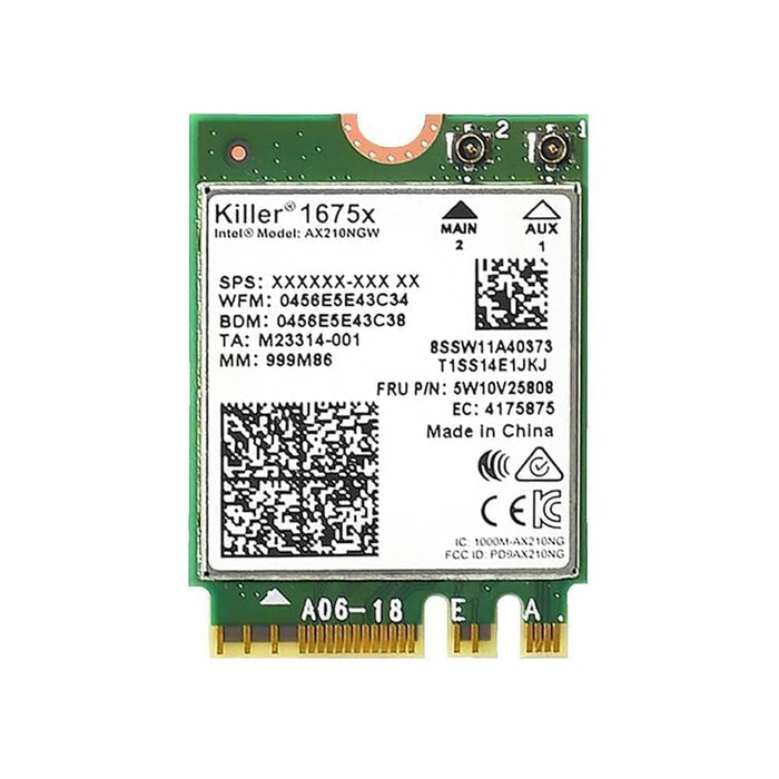 AX1675x Killer Series Desktop Wi-Fi 6E Kit | 2,4 Gbit/s | Bluetooth 5.3-Unterstützung | PCIe x4 | Tri-Band 2,4/5/6 GHz Kein vPro AX210.NGWG.NVX