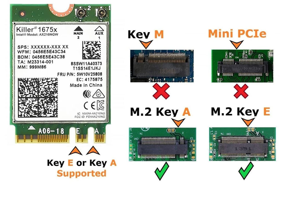 Killer Wi-Fi 6E AX1675x Tri Band AX210 M.2 2230 Bluetooth 5.3 WiFi-Karte (Einzelpackung)