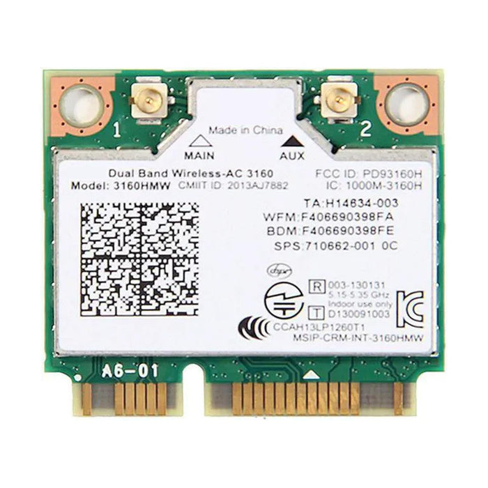 HighZer0 Electronics Wireless-AC 3160 Half Mini PCIe Network Card | 433 Mbps with Bluetooth 4.0 Support | HMC WLAN Replacement Part 3160.HMWG Wi-Fi Card 3160HMW