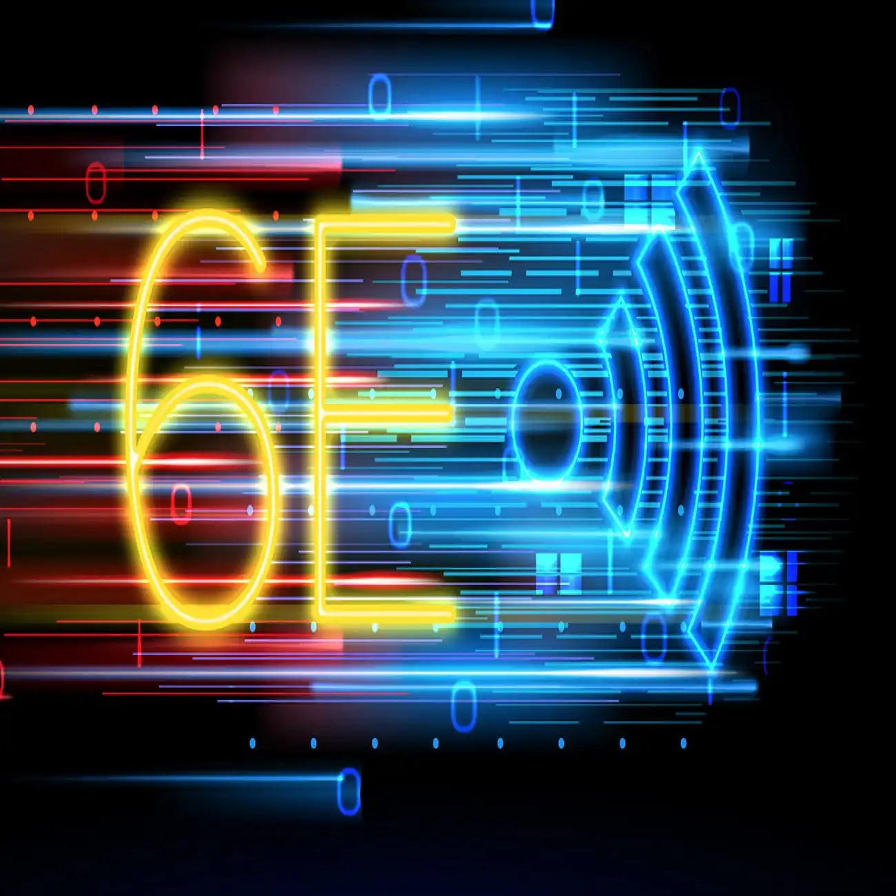 Futuristic 6G technology illustration.