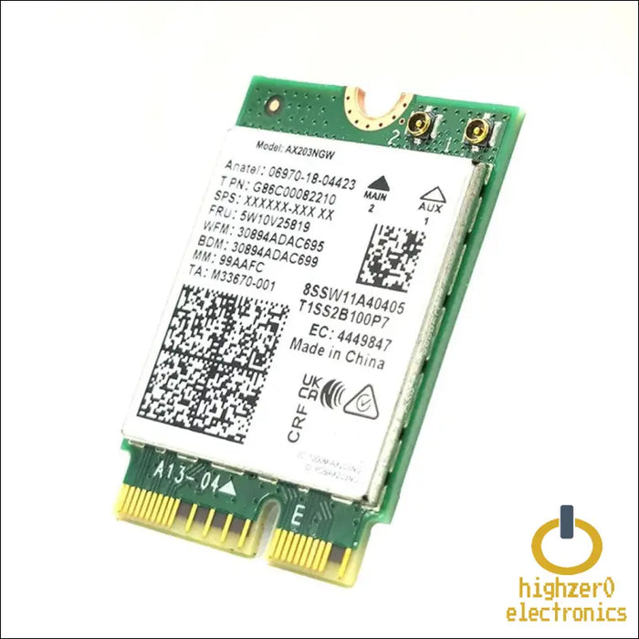 Highzer0 Electronics Ax203 Wifi 6 Card | Dual Band Wi-fi | 1.2 Gbps | Cnvio2 M.2 Wifi for Pc | Supports Bluetooth 5.2 | Requires Intel