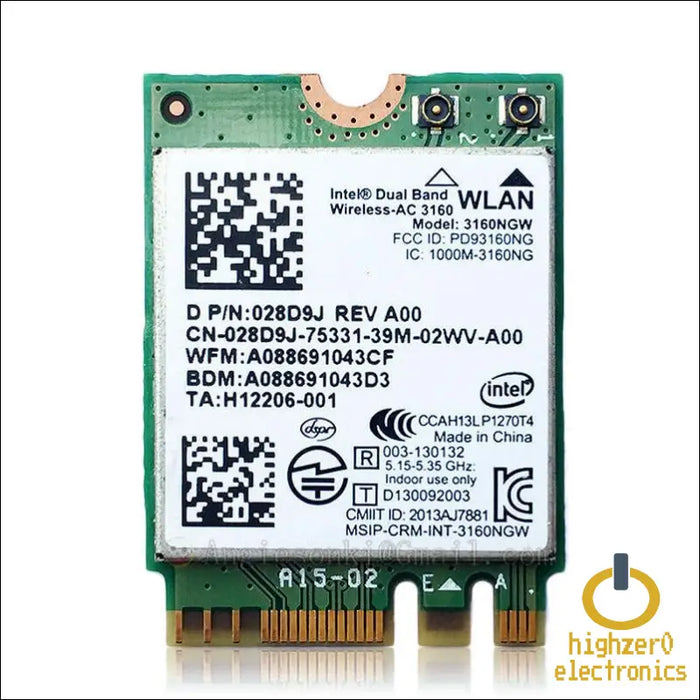 Highzer0 Electronics Wireless-ac 3160 Legacy Wi-fi Adapter | 433mbps Wifi with Bluetooth 4.0 | 2.4ghz & 5ghz Network Card | Supports Intel