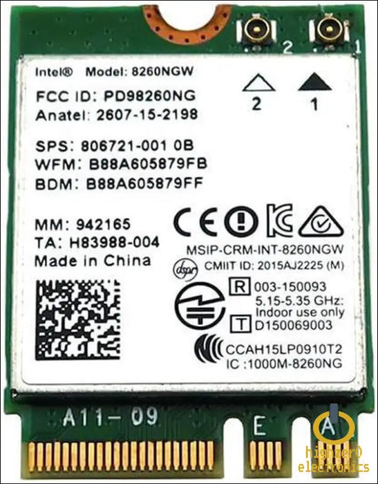 Highzer0 Electronics Wireless-ac 8260 Legacy Wi-fi Adapter | 867mbps Wifi with Bluetooth 4.2 | 2.4ghz & 5ghz Network Card | 8260ngw