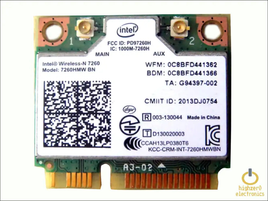 HIGHZER0 ELECTRONICS LEGACY WIFI 4 & 5 CARD HALF MINI PCIE, INTEL SMART CONNECT, ONLINE GAMING WIRELESS-N 7260 NETWORK | 300 MBPS