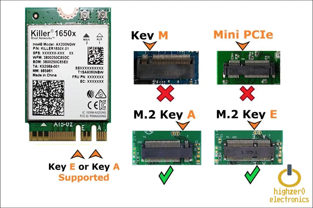 For Intel Ax1650x Killer Series Gaming Wifi 6 Upgrade Adapter | M.2 Card for Pcs | 2.4 Gbps | Bluetooth 5.2 Compatible | Works with Amd