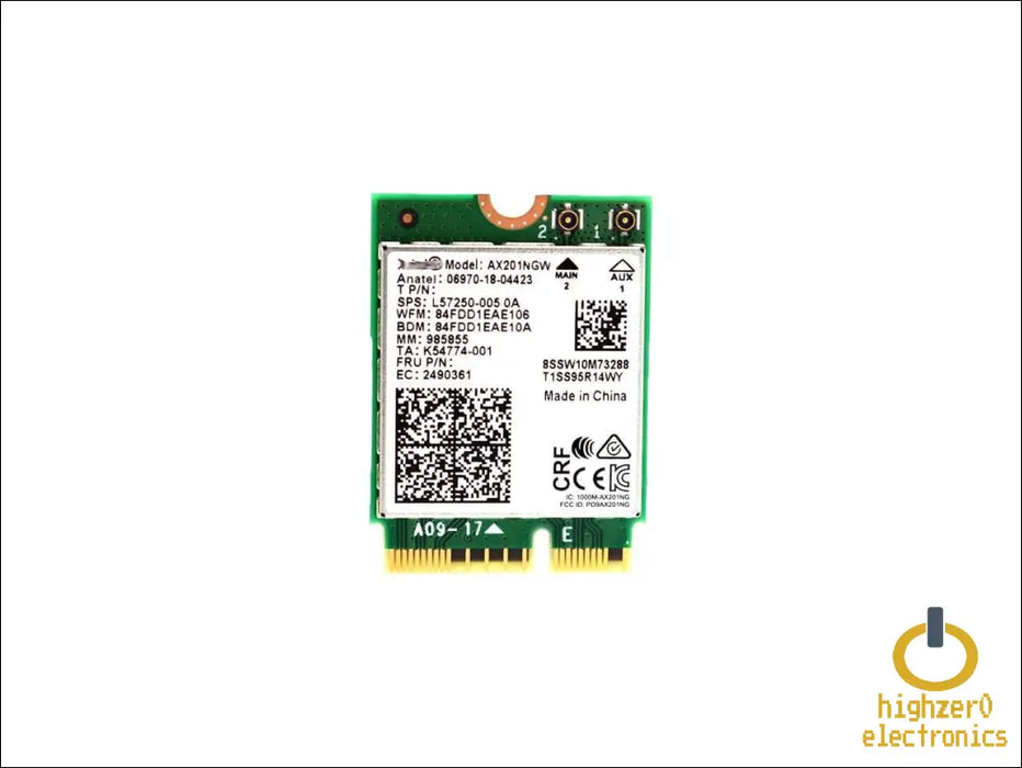 Intel Ax201 Ieee 802.11ax Bluetooth 5.0 Wi-fi/bluetooth Combo Adapter for Notebook
