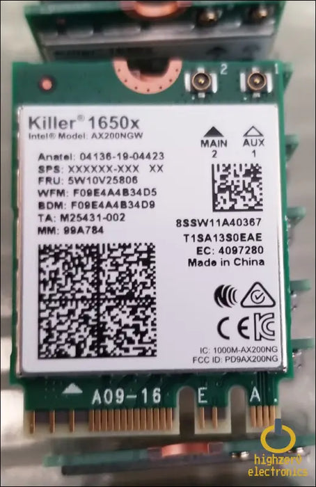 Intel Killer Wi-fi 6 Ax1650x Ax200 M.2 2230 Bluetooth 5.2 Wifi Card (single Pack)